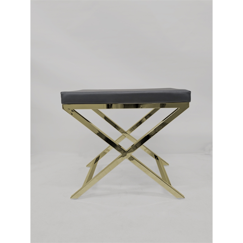 Gray Polyurethane Chair with Gold Base