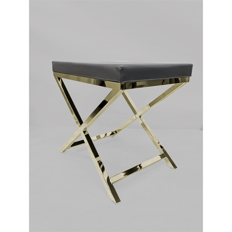 Gray Polyurethane Chair with Gold Base