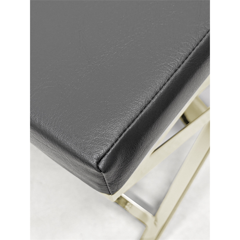 Gray Polyurethane Chair with Gold Base