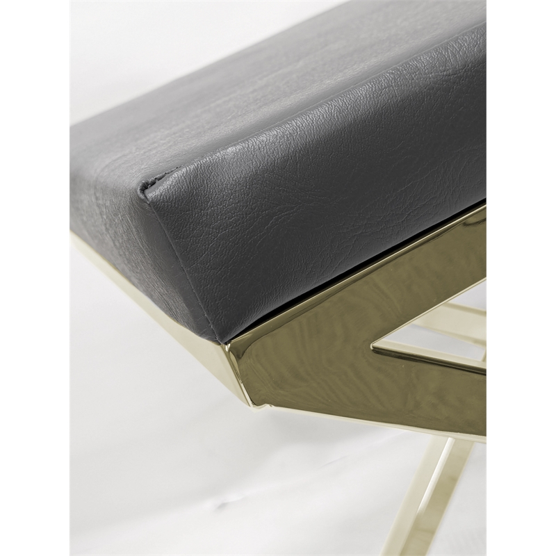 Gray Polyurethane Chair with Gold Base