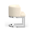 Wingback Dining chair in white PU seat chrome base