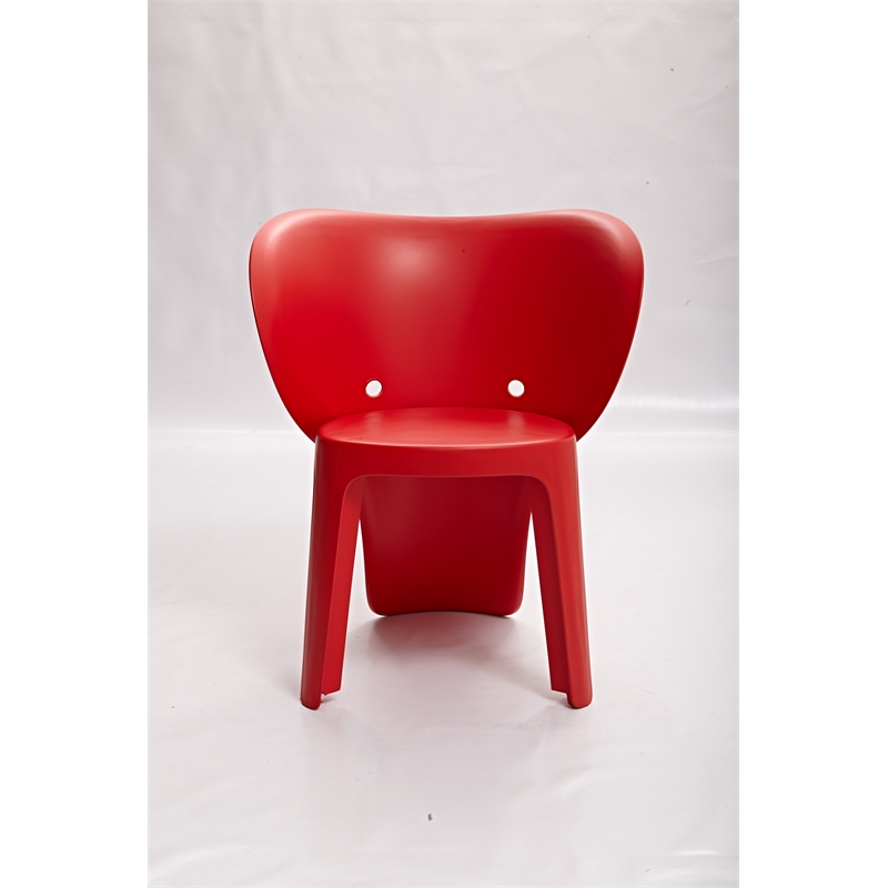 Elephant Polypropylene Kids Chair Set of 4 Red