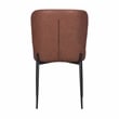 Set of 2 Cognac Faux Leather Dining Chair with Black Metal legs