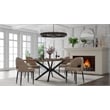 Set of 2 Taupe Faux Leather Dining Chair with Black Metal legs