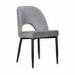 Set of 2 Light Gray Velvet Dining Chair with Black Metal legs