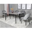 Set of 2 Light Gray Velvet Dining Chair with Black Metal legs