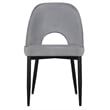 Set of 2 Light Gray Velvet Dining Chair with Black Metal legs