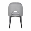 Set of 2 Light Gray Velvet Dining Chair with Black Metal legs