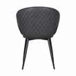 Set of 4 Dark Gray Faux Leather Dining Chair with Black Metal legs
