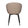 Set of 2 Taupe Faux Leather Dining Chair with Black Metal legs