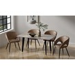 Set of 2 Taupe Faux Leather Dining Chair with Black Metal legs