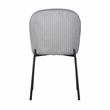 Set of 2 Gray Velvet Dining Chair with Black Metal legs