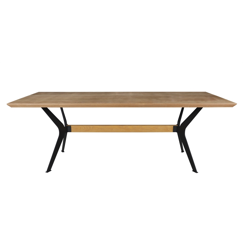 【セール】 Walnut Veneer Engineered Wood Dining Table with Metal Black テーブル・チェア・ハンモック