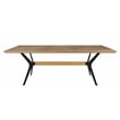 Modern Dining Table with Wood Veneer Top and Black Metal Legs 79