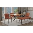 Modern Dining Table with Wood Veneer Top and Black Metal Legs 79