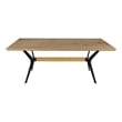 Modern Dining Table with Wood Veneer Top and Black Metal Legs 79