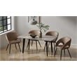 Sintered Stone Gray Dining Table with Black Metal Legs