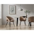 Sintered Stone Gray Dining Table with Black Metal Legs