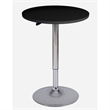 Black Round Wood Bar Table Adjustable Height 34-44 in