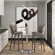 Black Round Wood Bar Table Adjustable Height 34-44 in