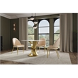 47 in Round White Sintered Stone Dining Table with Brushed Gold Base