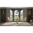 47 in Round White Sintered Stone Dining Table with Brushed Gold Base
