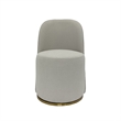 Set of 2 Cream Color Boucle Fabric Swivel Dining Chair