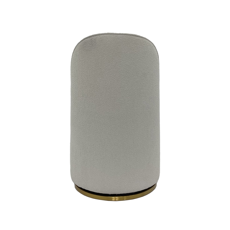 Set of 2 Cream Color Boucle Fabric Swivel Dining Chair