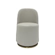 Set of 2 Cream and Brown Color Boucle Fabric Swivel Dining Chair