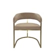 Dining Chair with Taupe Velvet Cushion and Matte Gold Legs