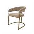 Dining Chair with Taupe Velvet Cushion and Matte Gold Legs