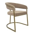 Dining Chair with Taupe Velvet Cushion and Matte Gold Legs