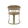 Dining Chair with Taupe Velvet Cushion and Matte Gold Legs
