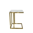 Rectangular End Table with White Marble Top and Matte Gold Base