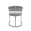 Dining Chair with Light Gray Velvet Cushion and Matte Silver Legs