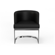 WingBack Dining Chair in Black PU and Chrome Base