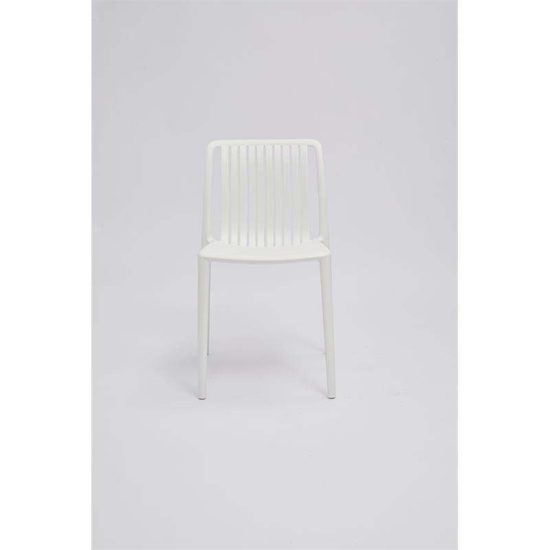 Set of 4 White Stackable Polypropylene Side Chair