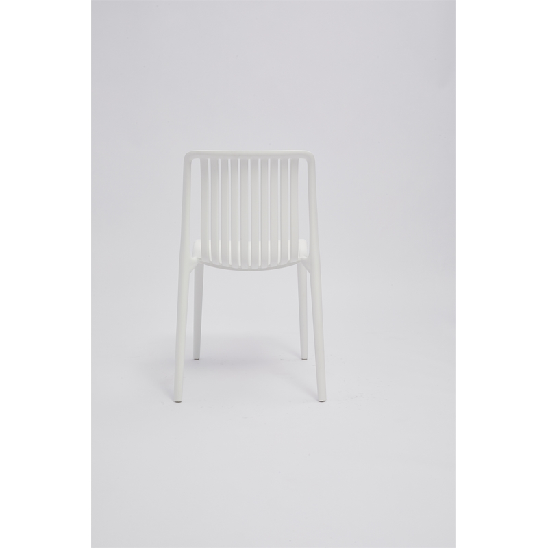 Set of 4 White Stackable Polypropylene Side Chair