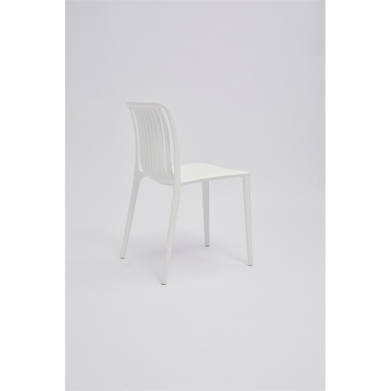 Set of 4 White Stackable Polypropylene Side Chair
