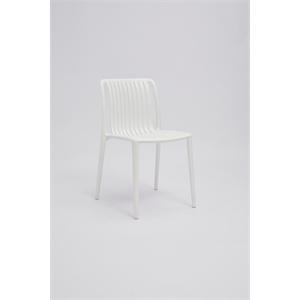 Set of 4 White Stackable Polypropylene Side Chair