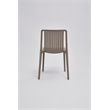 Set of 4 Coffee Brown Stackable Polypropylene Side Chair