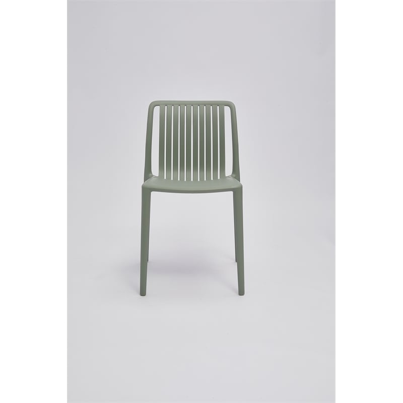 Set of 4 Moss Green Stackable Polypropylene Side Chair