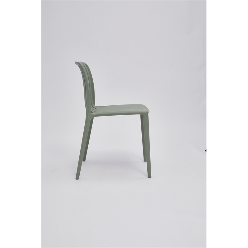 Set of 4 Moss Green Stackable Polypropylene Side Chair