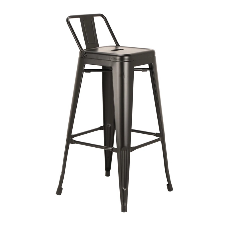 Set of 4 Black Metal Barstool 26