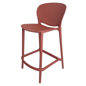 Stackable Plastic Counter Stool in orange (Set of 4)