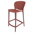 Stackable Plastic Counter Stool in orange (Set of 4)