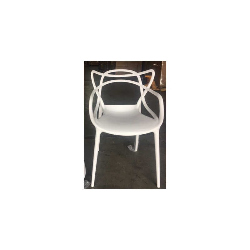 Set of 4 White Stackable Polypropylene Arm Chair