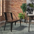 Metal Bench in Matte Black with Wood Seat
