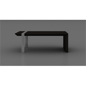 Wenge Waterfall Wood Coffee Table with Brushed Stainless Steel Leg