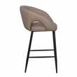 Set of 2 Counter Stool with PU Seat and Black Metal Legs